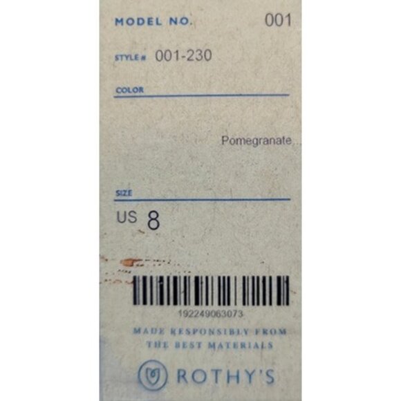 ROTHY’S Womens Size 8 Pomegranate Pink Textile Round Toe Slip On Ballet Flats - Picture 10 of 11